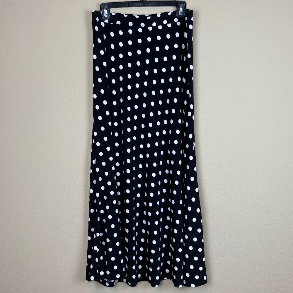 Chico's Black and White Polka Dot Maxi Skirt